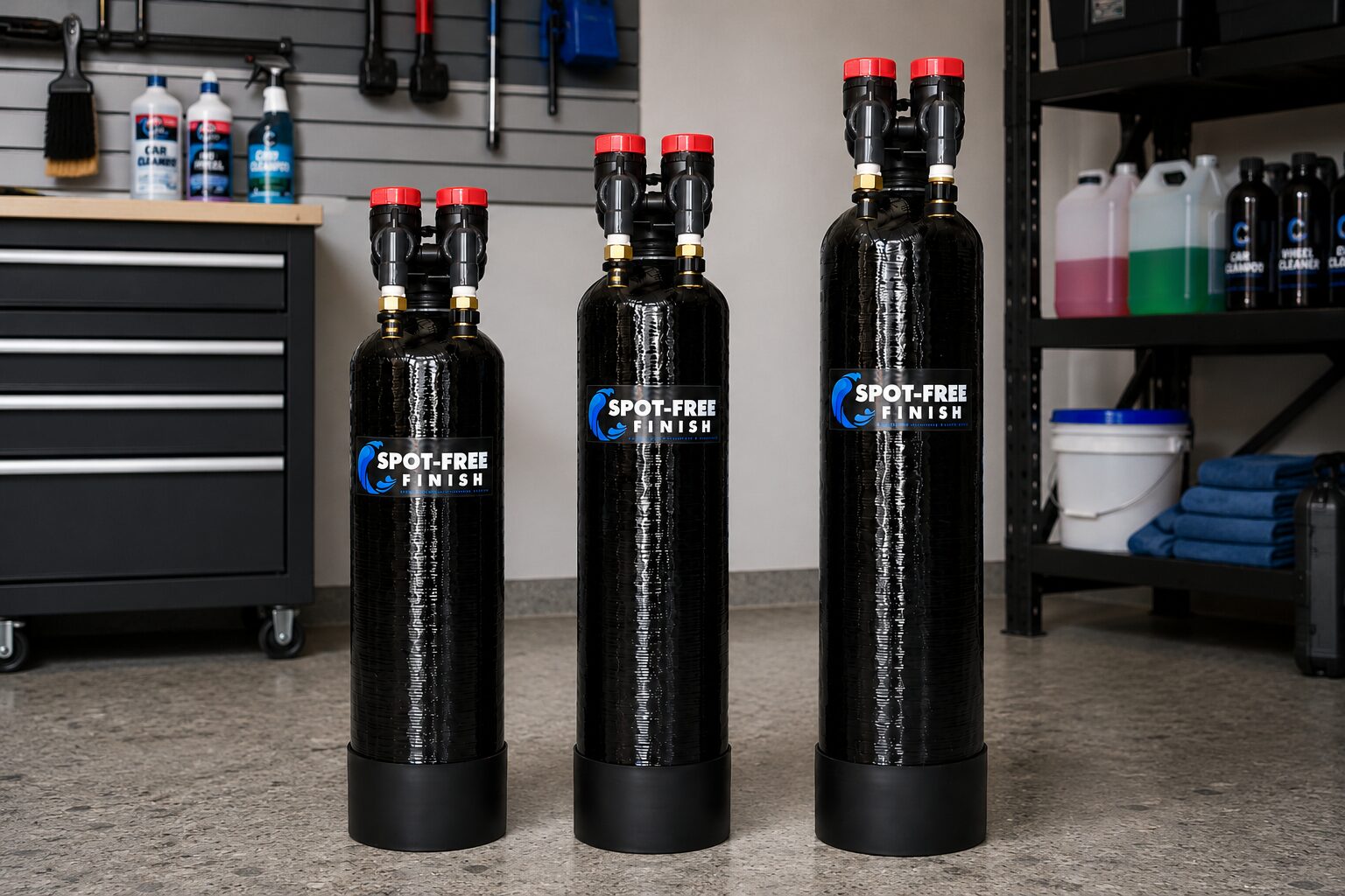 Spot free finish tank, deionized water system